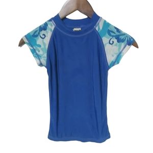 OP S Girls Blue Rash Guard Surf Top